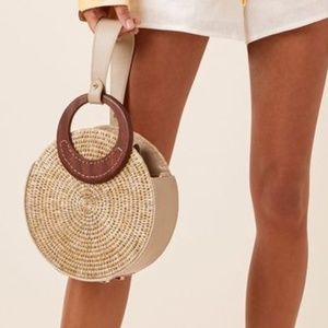 Khokho Mini Letta Leather-Trimmed Circle Bag